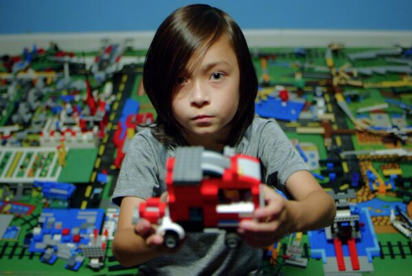 A little boy shows us his LEGO truck