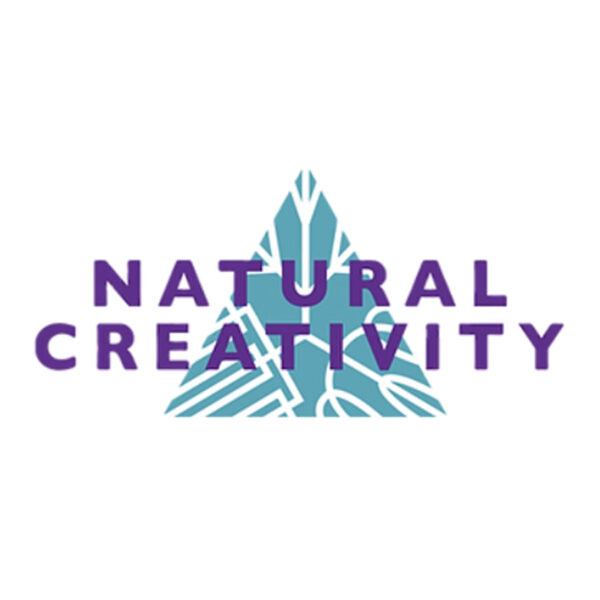 Natural Creativey logo with a triangle and geomatric shapes in the center